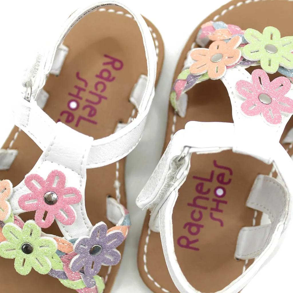 Rachel Amalfi Sandals White Multicolor Walkers Toddlers Girls - Kids Shoes