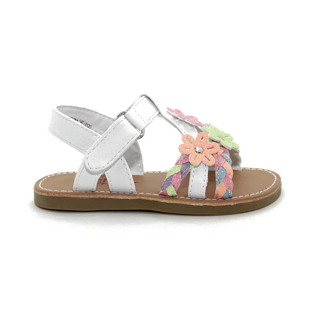 Rachel Amalfi Sandals White Multicolor Walkers Toddlers Girls - Kids Shoes