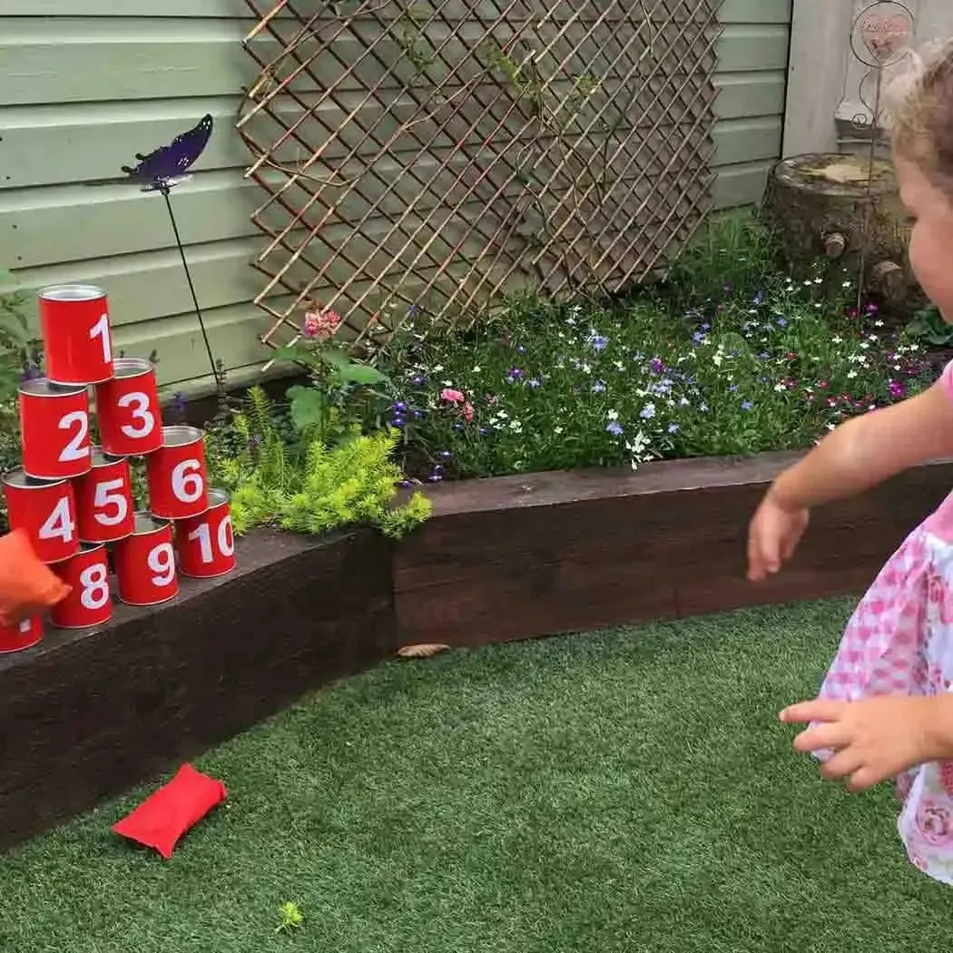 Red Tin Can Alley Game - Indoor & Outdoor