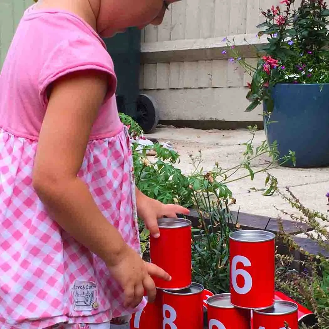 Red Tin Can Alley Game - Indoor & Outdoor