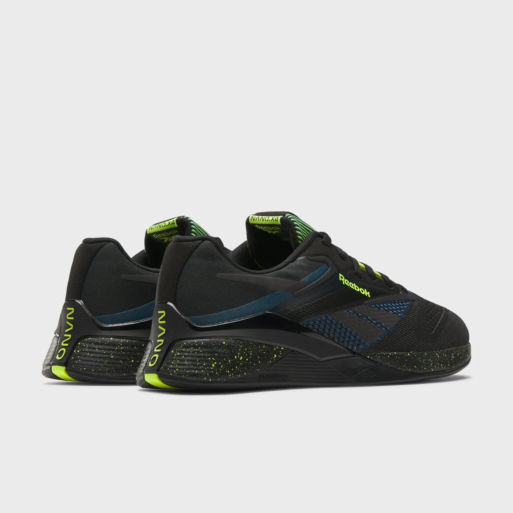 REEBOK - NANO X4 - MEN'S - BLACK/ESCAPE BLUE/DIGITAL LIME