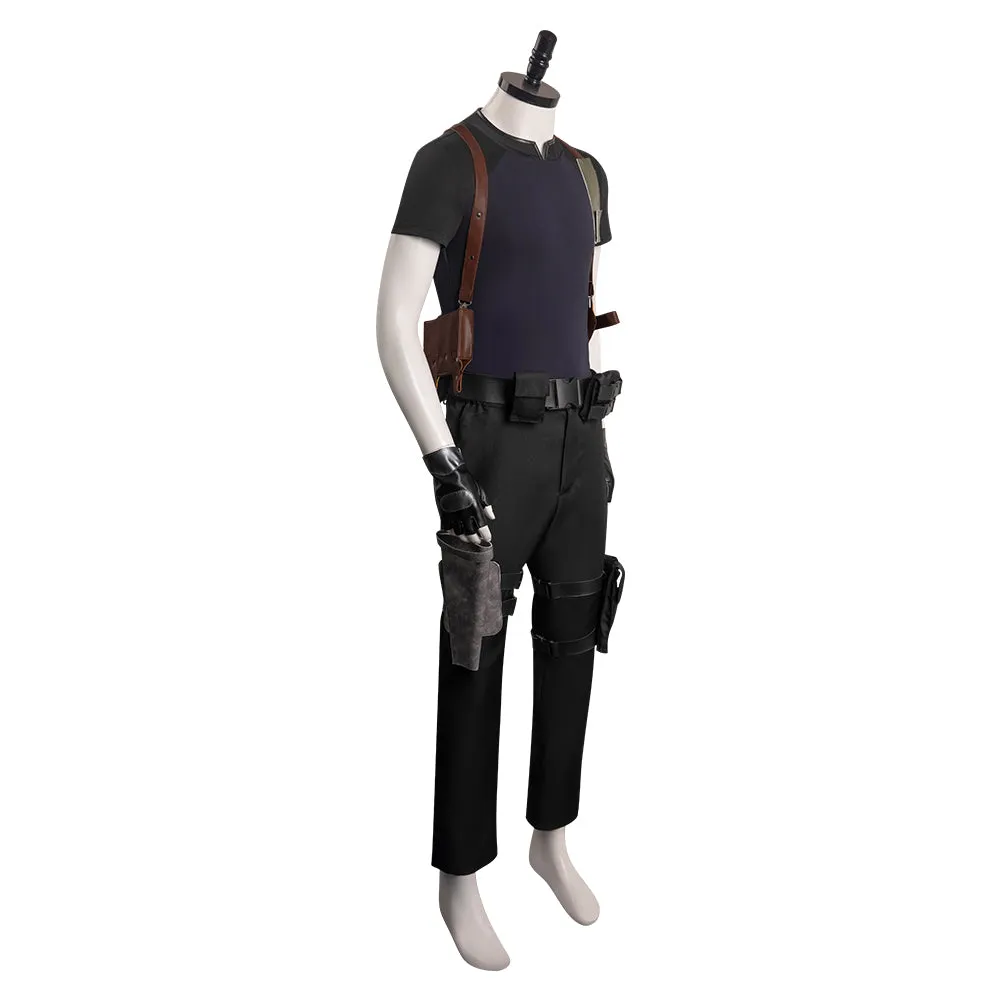 Resident Evil 4 Remake Leon Scott Kennedy Cosplay Costume Coat Pants Gloves Outfits Halloween Carnival Suit