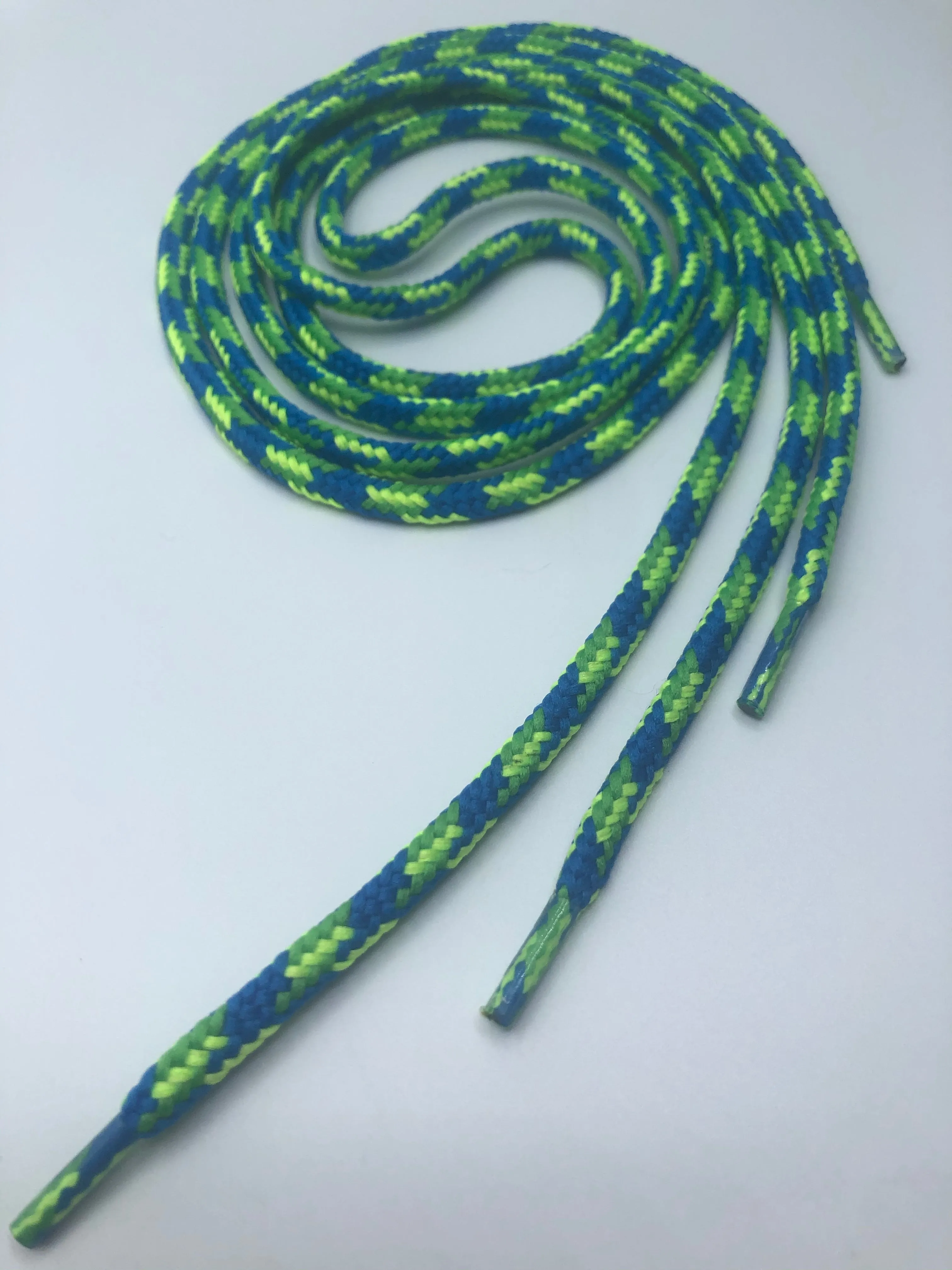 Round Multi-Color Shoelaces - Green, Blue and Lime