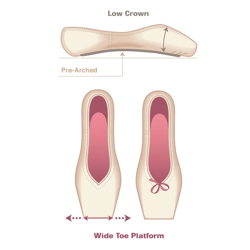 Russian Pointe Rubin V-Cut Pointe Shoes - Flexible Medium Shank