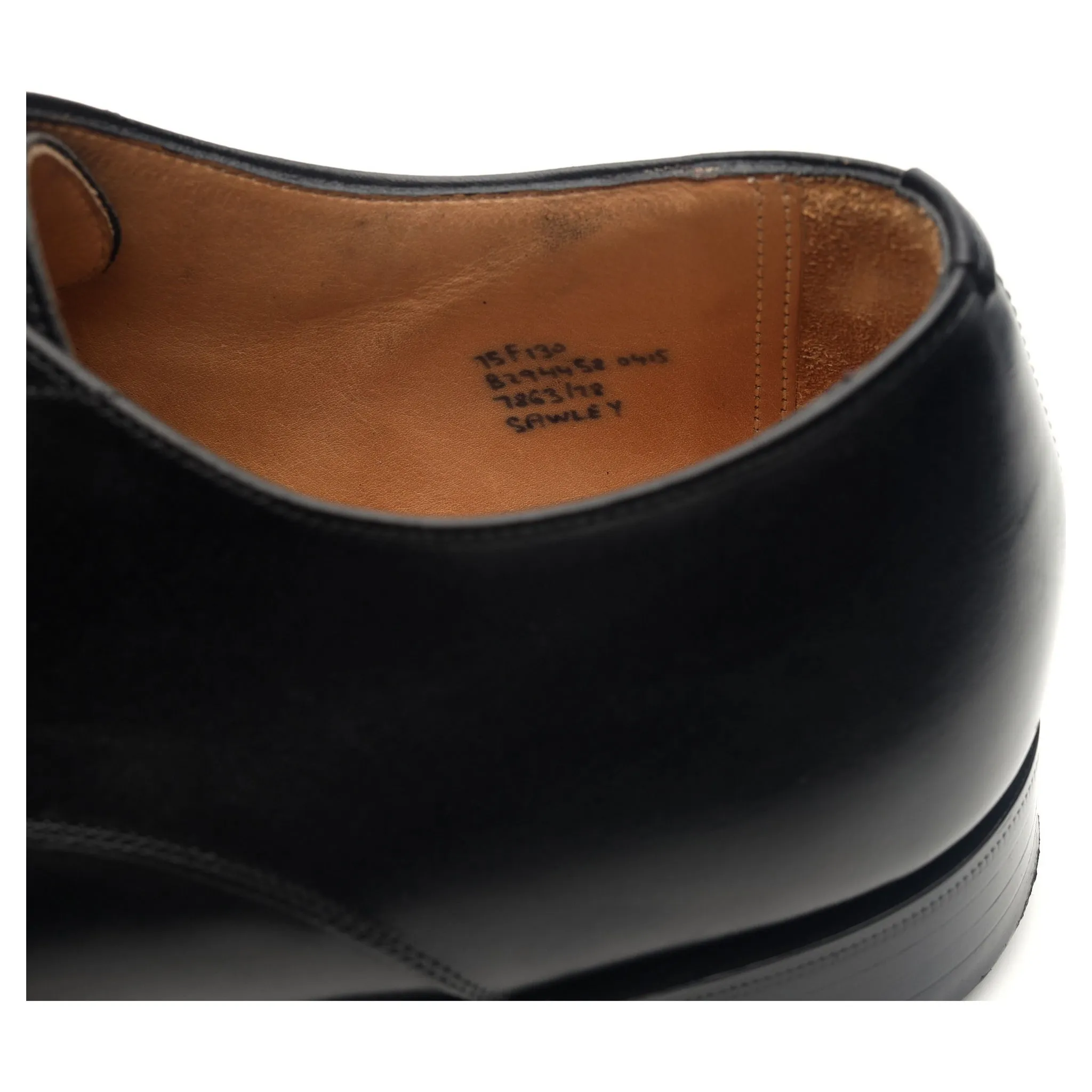 'Sawley' Black Leather Derby UK 7.5 F