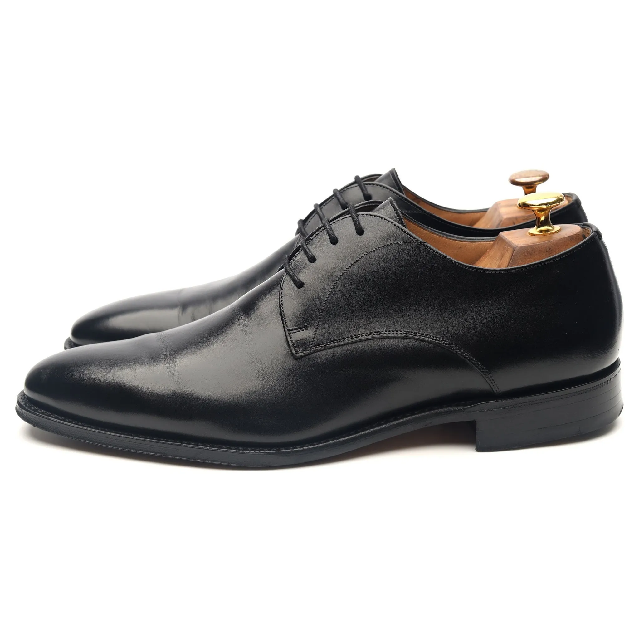 'Sawley' Black Leather Derby UK 7.5 F