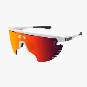 SCICON AEROWING LAMON WHITE GLOSS Sunglasses - MULTIMIRROR RED LENSES