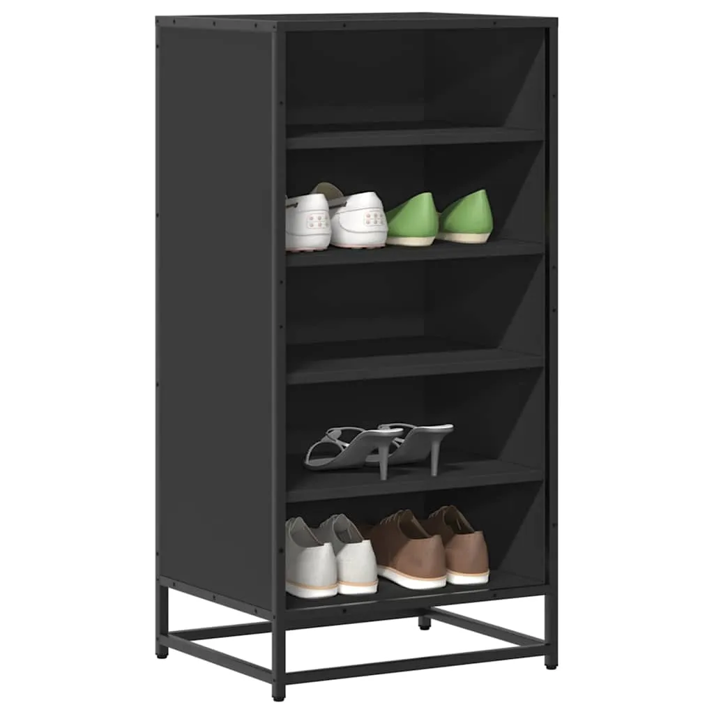 Shoe Rack Black 48x38x97.5 cm Engineered Wood