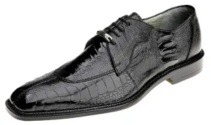 Siena Black Men's Dress Lace Up Shoes Genuine Ostrich Leather By Belvedere