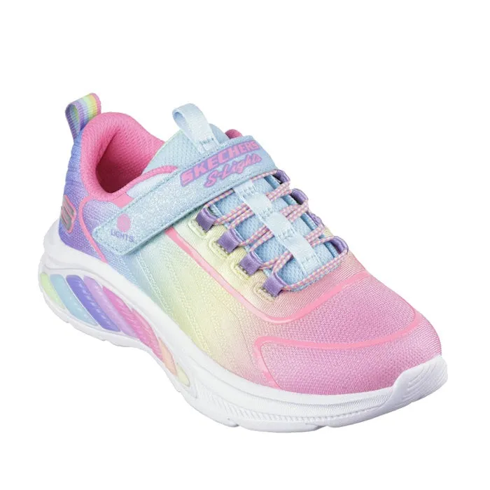 Skechers Girls Light Ups - Rainbow Cruisers Turquoise Multi