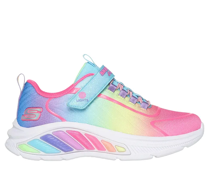 Skechers Girls Light Ups - Rainbow Cruisers Turquoise Multi