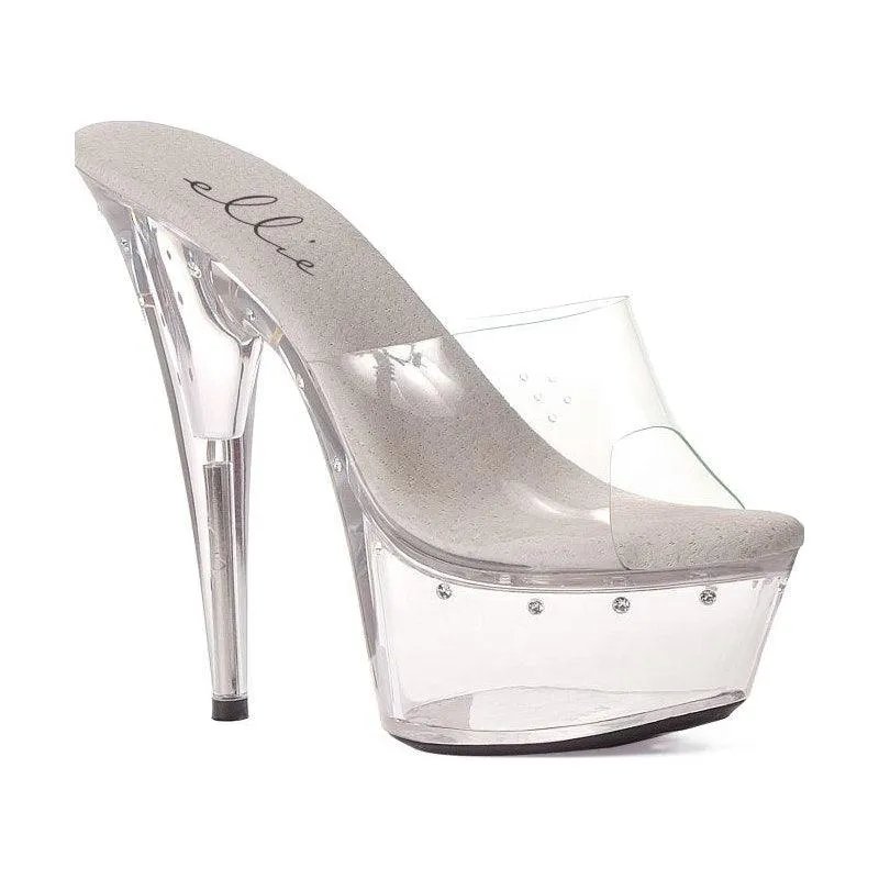 Slip On Rhinestone Platform Clear 6in