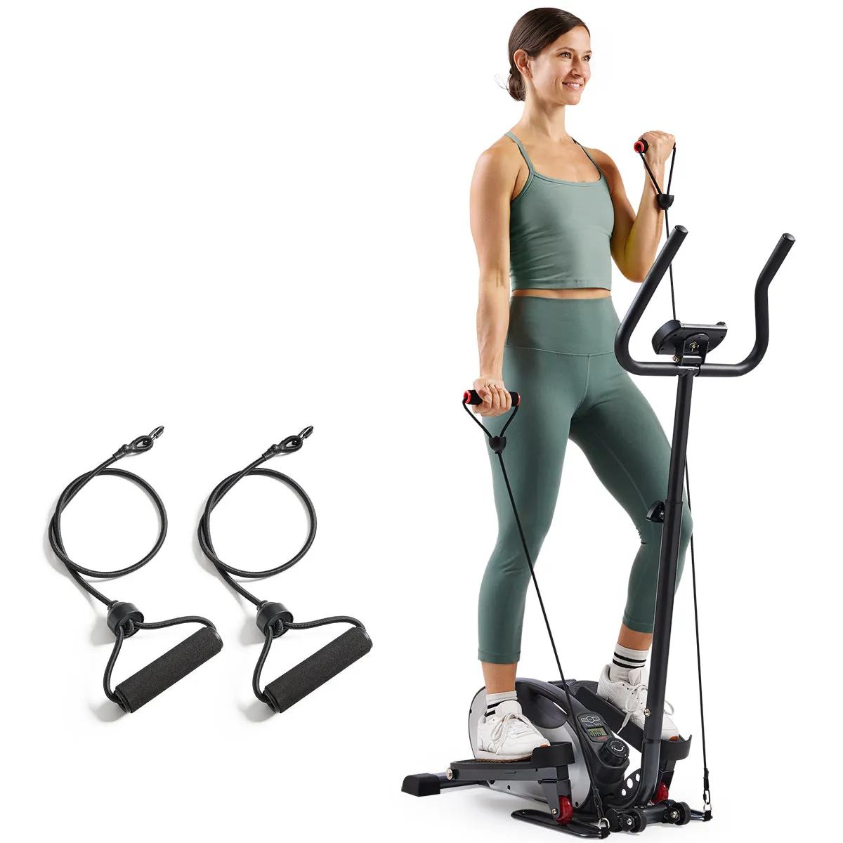 Smart Stand Mini Elliptical Exercise Trainer with Handle Bar