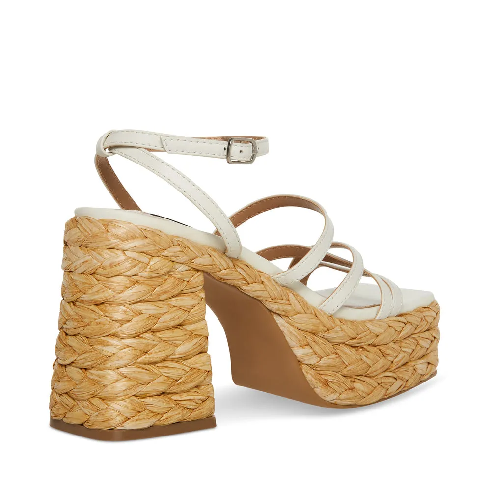 Steve Madden Belise Platform Sandal in White Leather