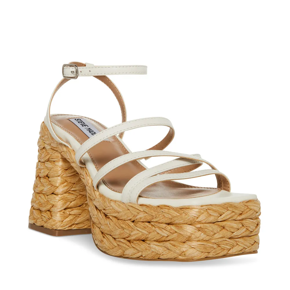 Steve Madden Belise Platform Sandal in White Leather