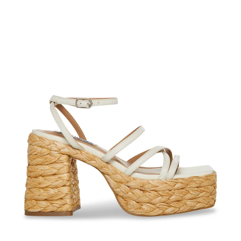 Steve Madden Belise Platform Sandal in White Leather