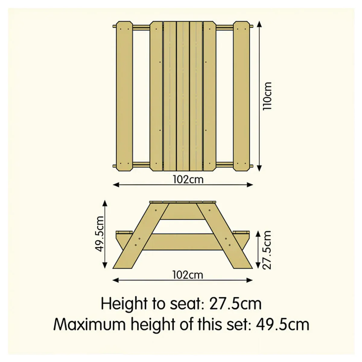 TP Deluxe Wooden Picnic Table Sand & Water Play Set