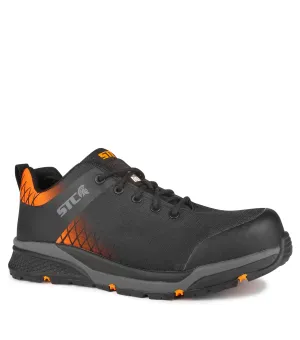 Trainer, Black & Orange | Athletic Metal Free Lightweight Work Shoes