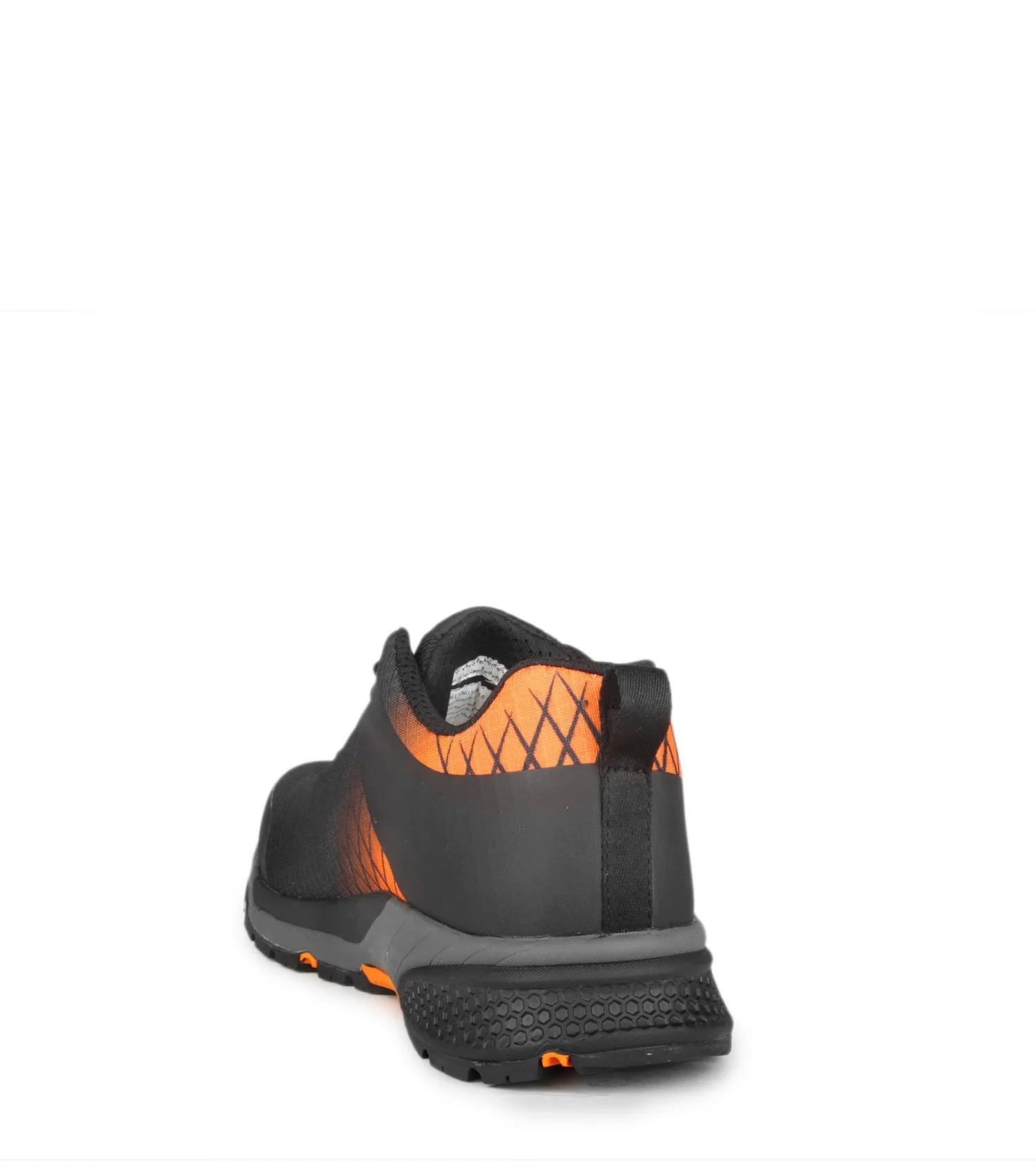 Trainer, Black & Orange | Athletic Metal Free Lightweight Work Shoes