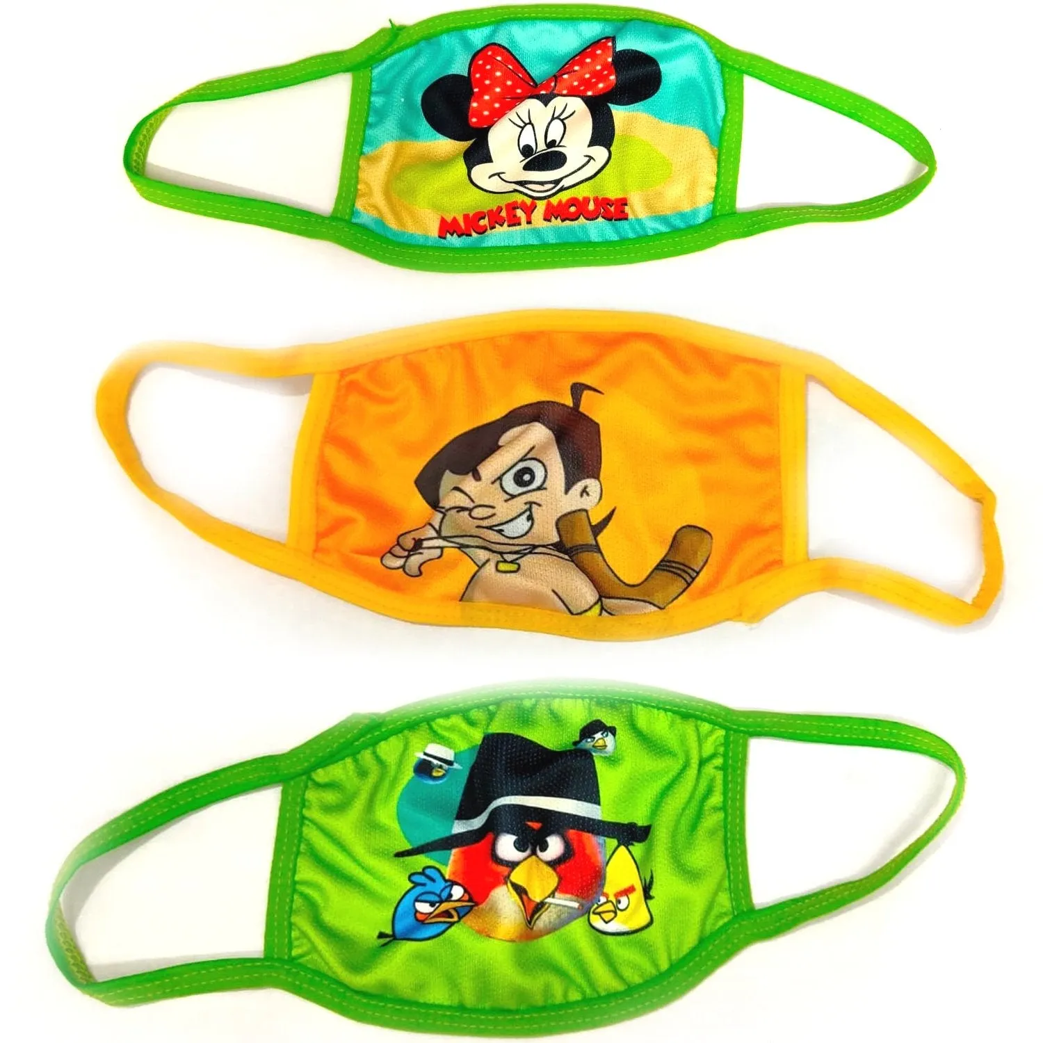 Two Layer Washable Anti-Pollution & Dust Protect Face Mask for Girls and Boy With Cartoon Printed - (Pack Of 2 Mask) Assorted Print