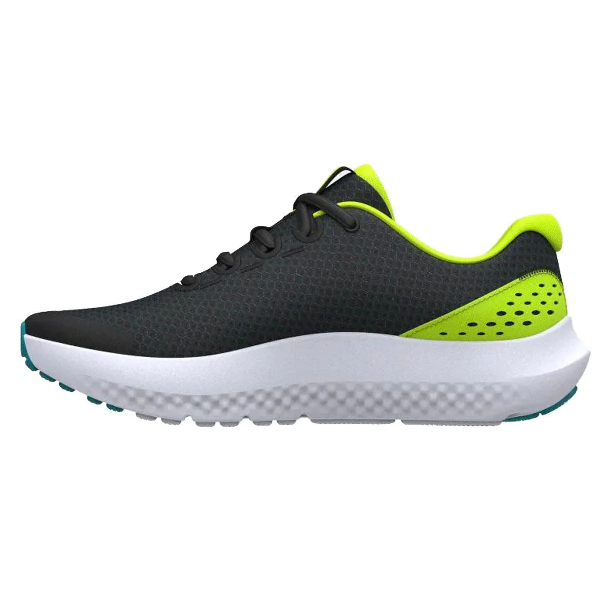 Under Armour BGS Surge 4 Running Shoes - Boys - Black/High Vis Yellow/Circuit Teal