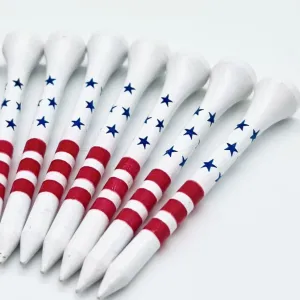 USA Golf Tees - 2-3/4 Inch Tees - American Flag Design