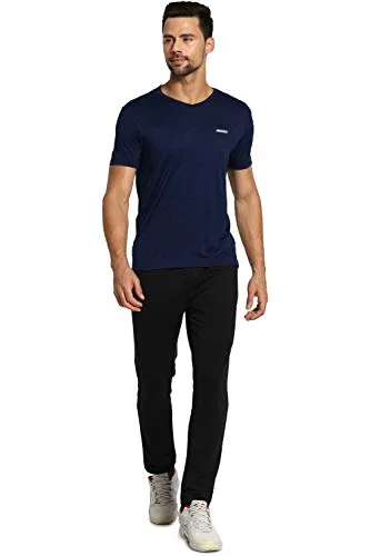 Van Heusen Performance Men T-Shirt - 100% Polyester - Swift Dry, Anti Microbial, V-Neck_61001_Navy_M