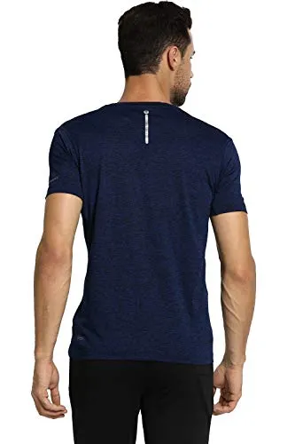 Van Heusen Performance Men T-Shirt - 100% Polyester - Swift Dry, Anti Microbial, V-Neck_61001_Navy_M