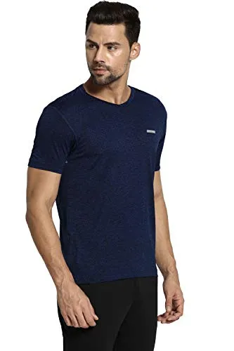 Van Heusen Performance Men T-Shirt - 100% Polyester - Swift Dry, Anti Microbial, V-Neck_61001_Navy_M