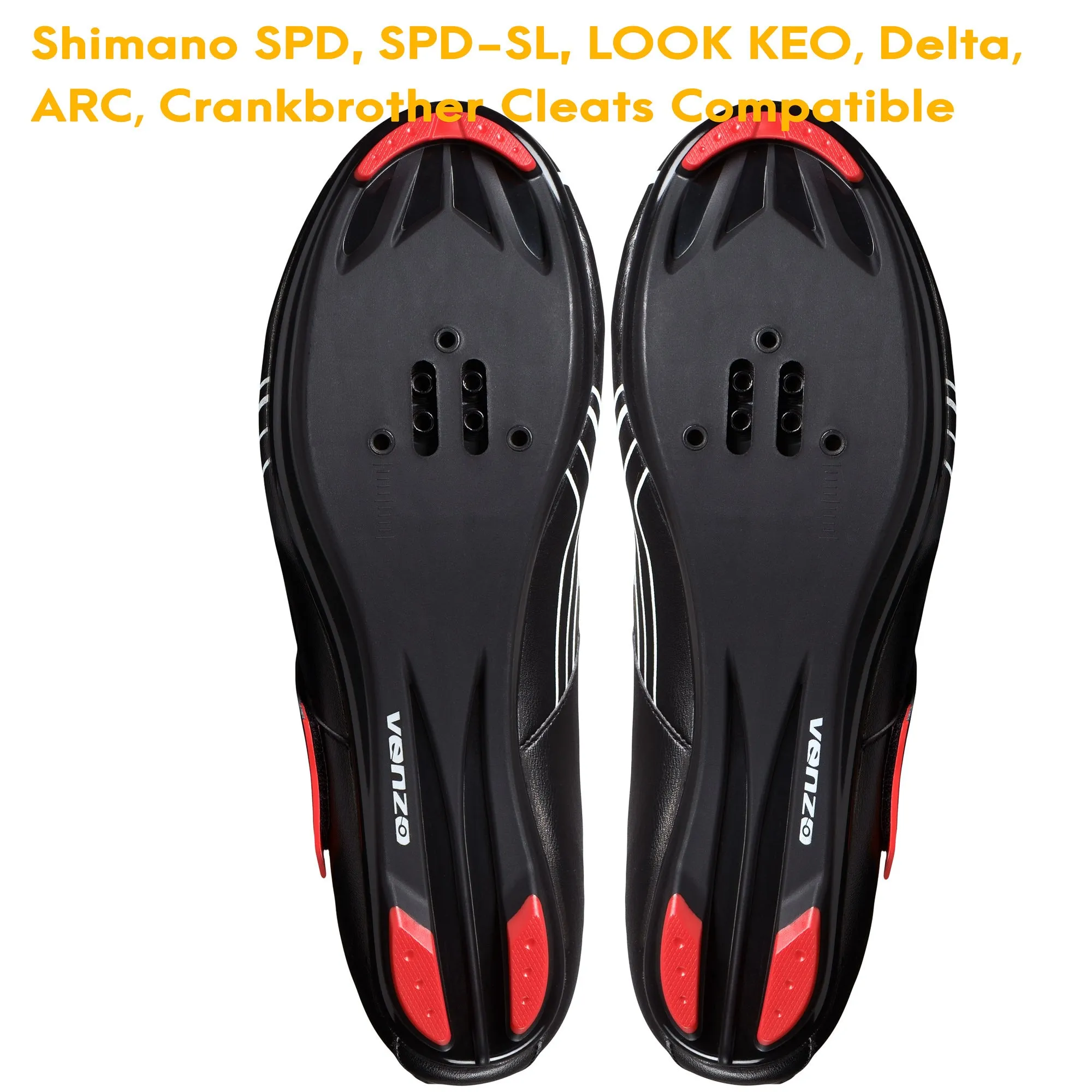 Venzo Bike Bicycle Road Cycling Triathlon Shoes with Clipless Pedals and Cleats - Look ARC Delta Compatible - Size 48