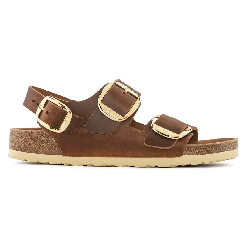 Women's Birkenstock Milano Big Buckle Oiled Leather 1024067 Color:  Cognac