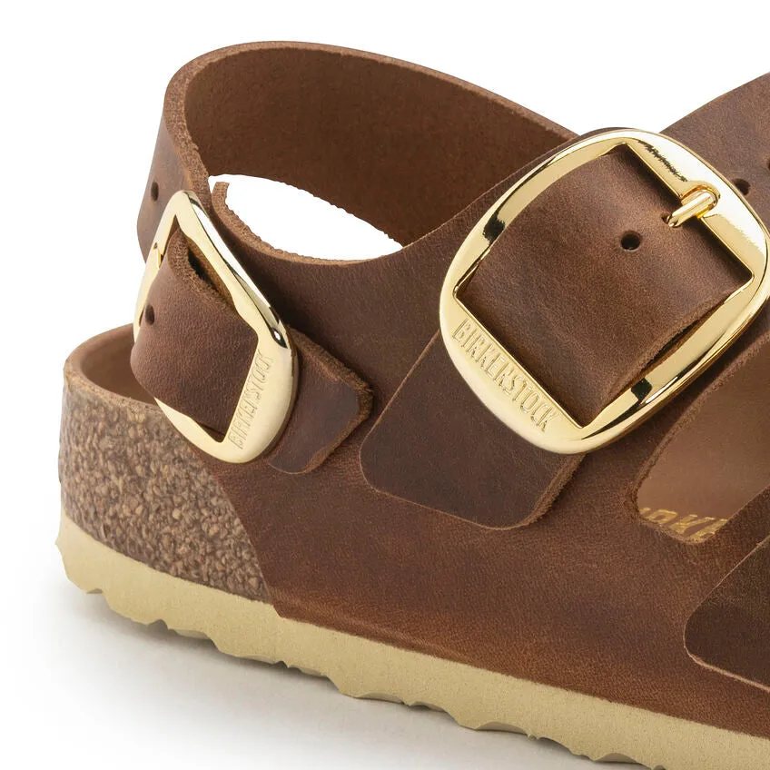 Women's Birkenstock Milano Big Buckle Oiled Leather 1024067 Color:  Cognac