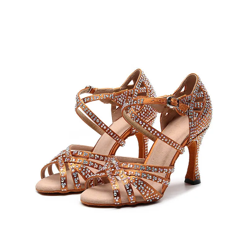 Women's Rhinestones  Cross Strap Latin Dance Shoes