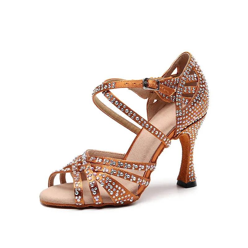 Women's Rhinestones  Cross Strap Latin Dance Shoes