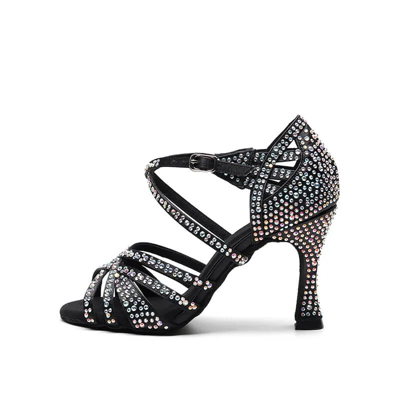 Women's Rhinestones  Cross Strap Latin Dance Shoes