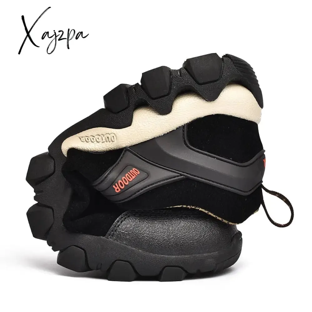 Xajzpa - Men's Hiking Shoes Suede Leather Wear-resistant Outdoor Hunting Shoes Men Sport Trekking Walking Mens Tactical Sneakers